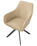 Set of 2 Dining Chairs SANSARC Faux Leather Beige