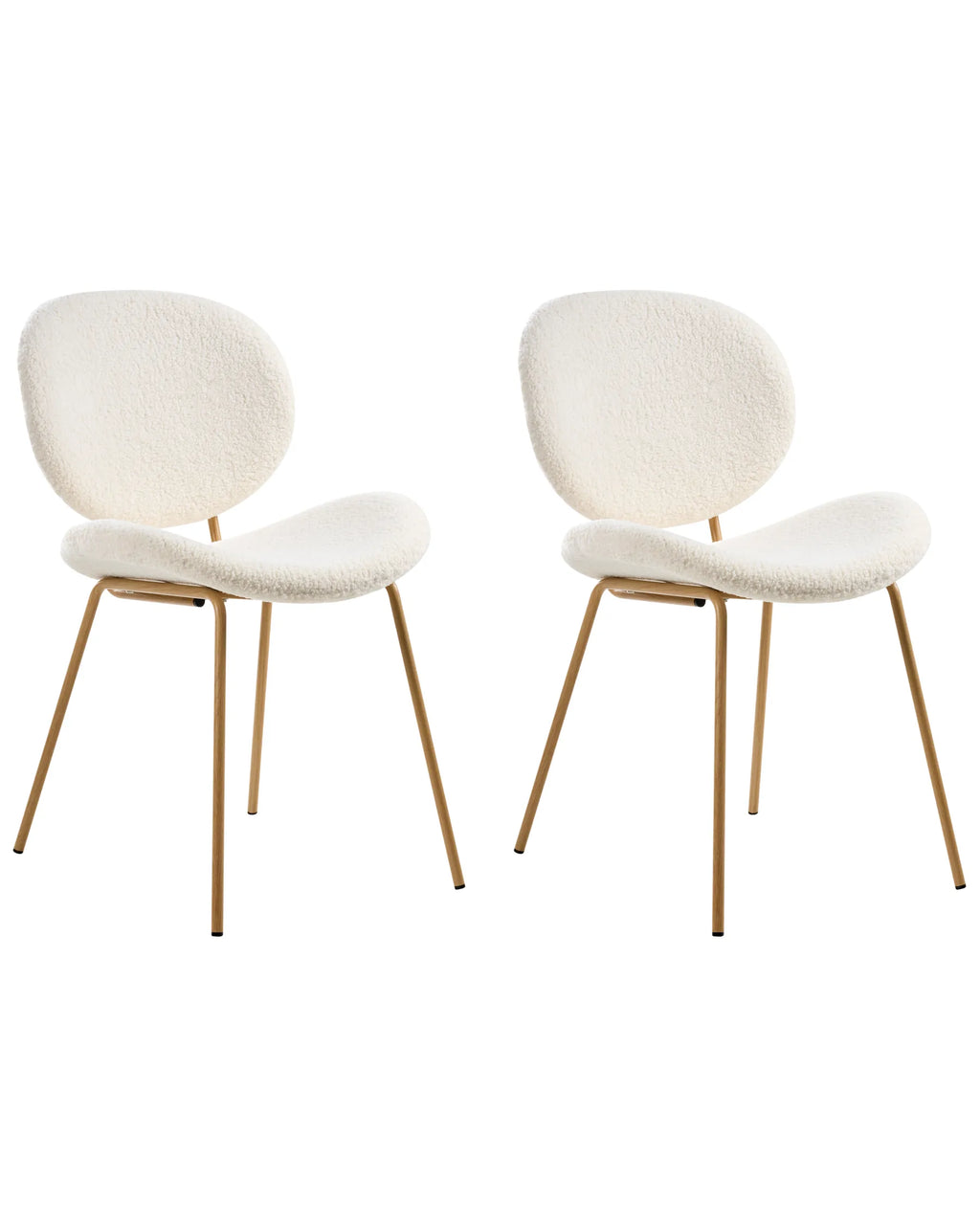 Set of 2 Dining Chairs LUANA Boucle White