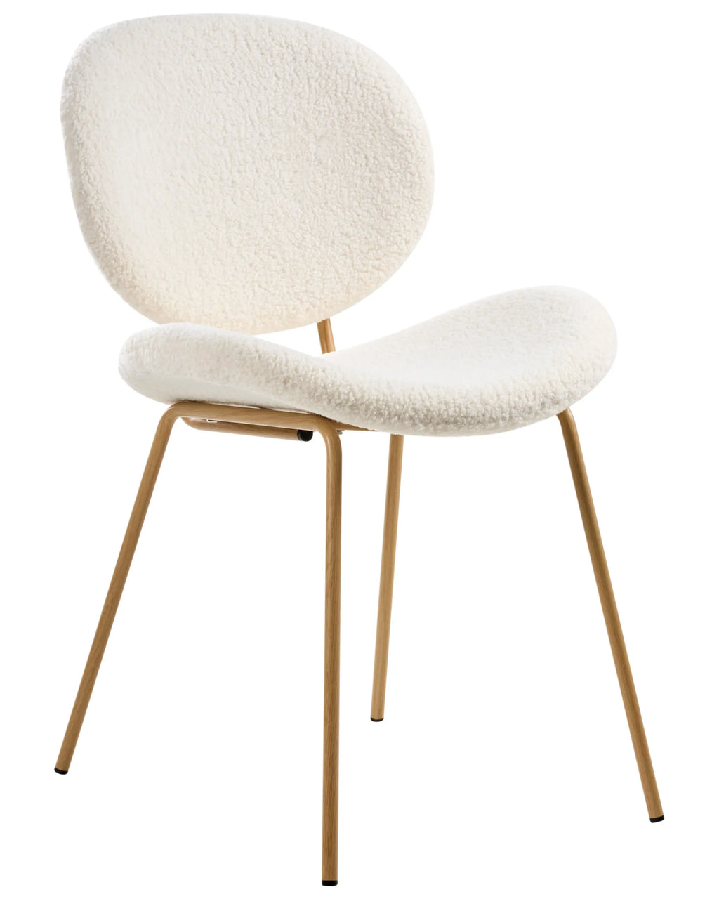 Set of 2 Dining Chairs LUANA Boucle White
