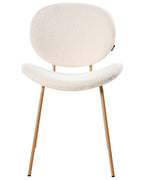 Set of 2 Dining Chairs LUANA Boucle White
