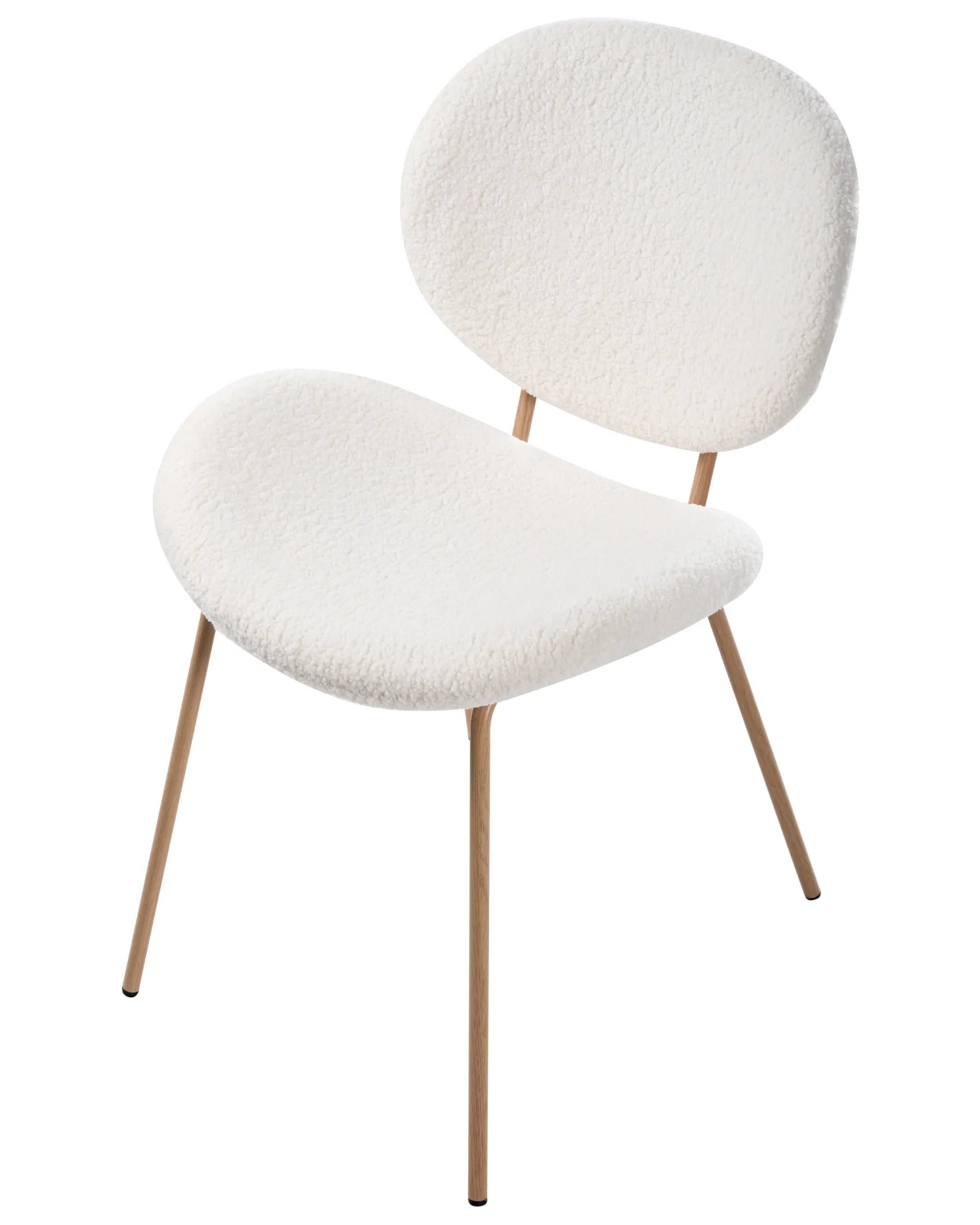 Set of 2 Dining Chairs LUANA Boucle White