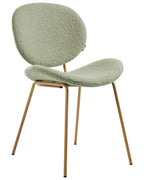Set of 2 Dining Chairs LUANA Boucle Light Green