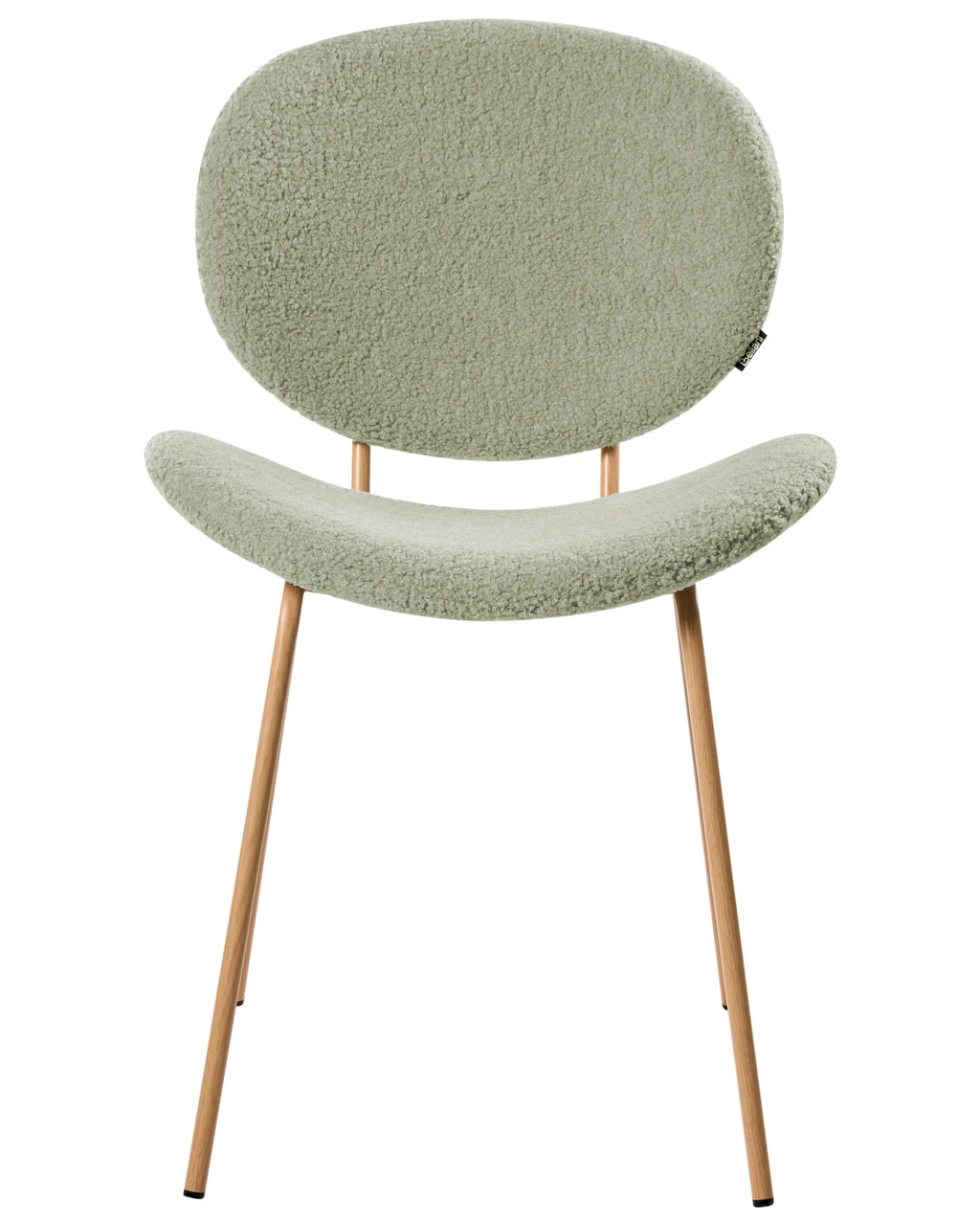 Set of 2 Dining Chairs LUANA Boucle Light Green