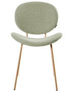 Set of 2 Dining Chairs LUANA Boucle Light Green