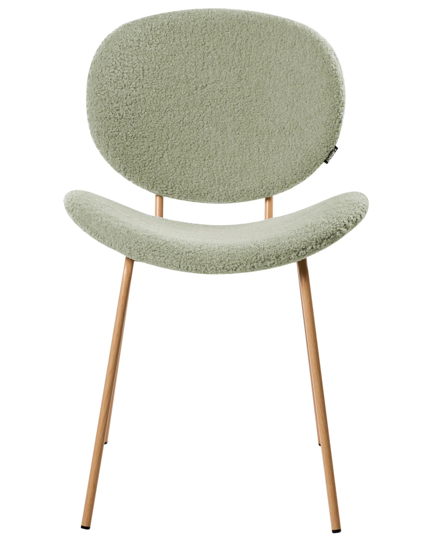 Set of 2 Dining Chairs LUANA Boucle Light Green