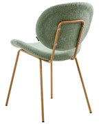 Set of 2 Dining Chairs LUANA Boucle Light Green