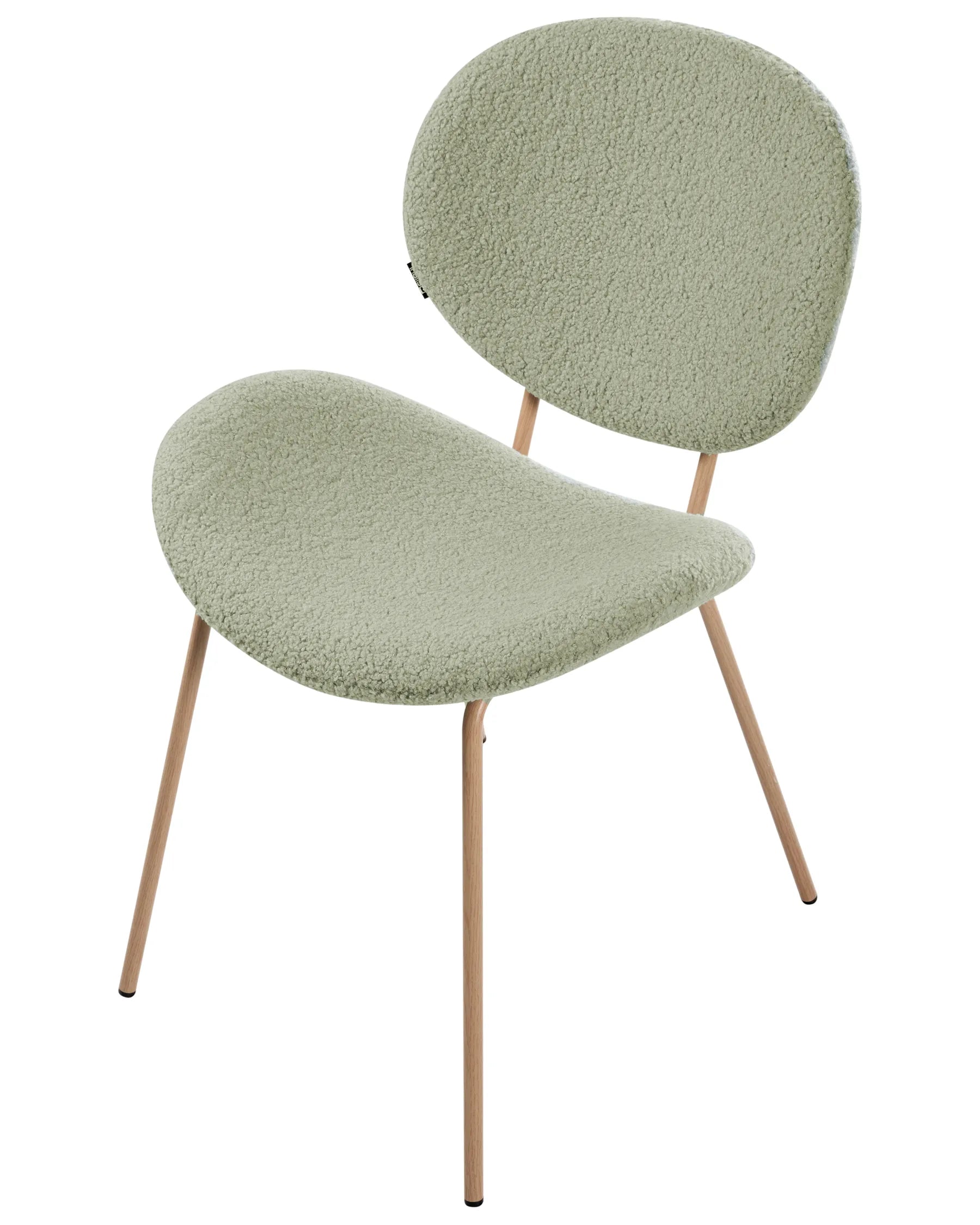 Set of 2 Dining Chairs LUANA Boucle Light Green