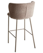 Set of 2 Bar Chairs MINA II Boucle Brown