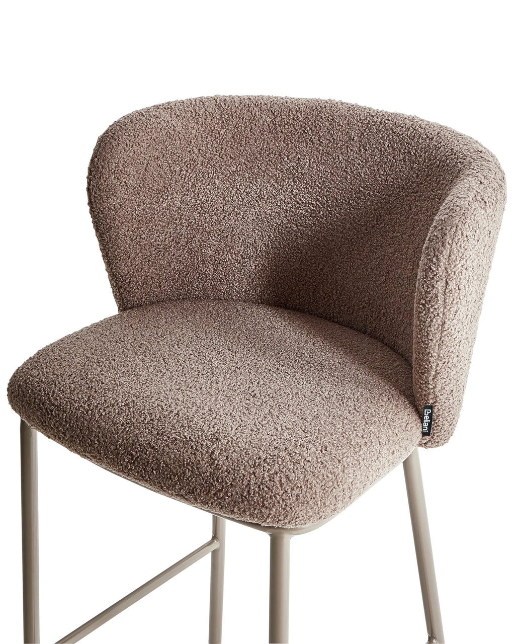 Set of 2 Bar Chairs MINA II Boucle Brown