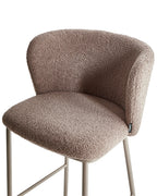 Set of 2 Bar Chairs MINA II Boucle Brown