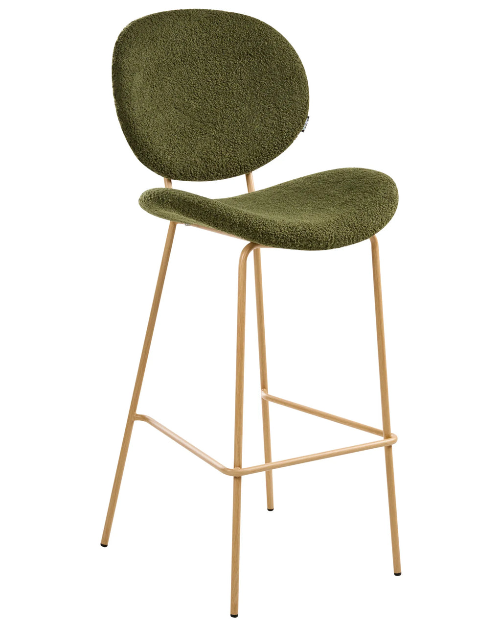 Set of 2 Bar Chairs LUANA Boucle Dark Green