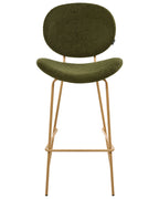 Set of 2 Bar Chairs LUANA Boucle Dark Green