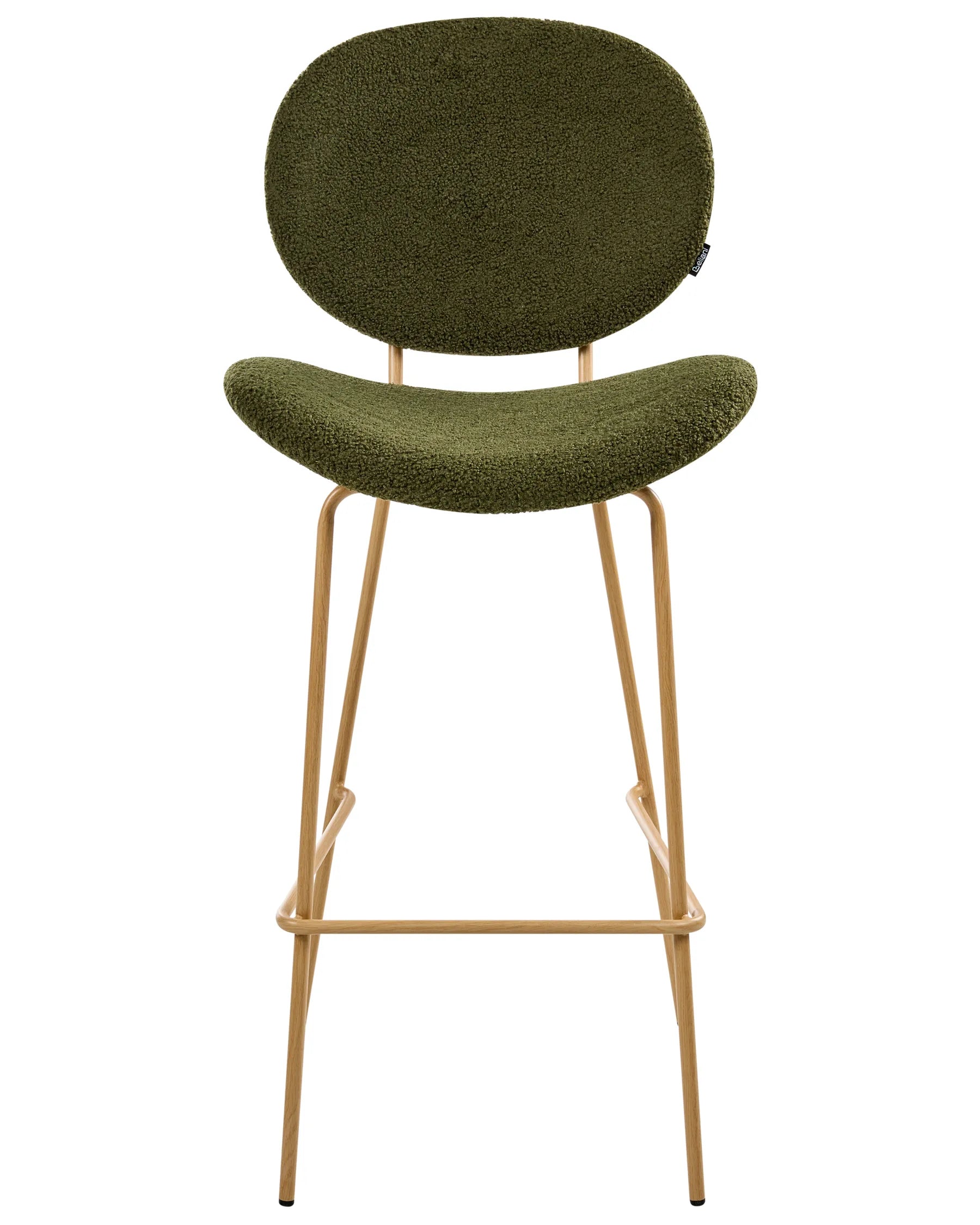 Set of 2 Bar Chairs LUANA Boucle Dark Green