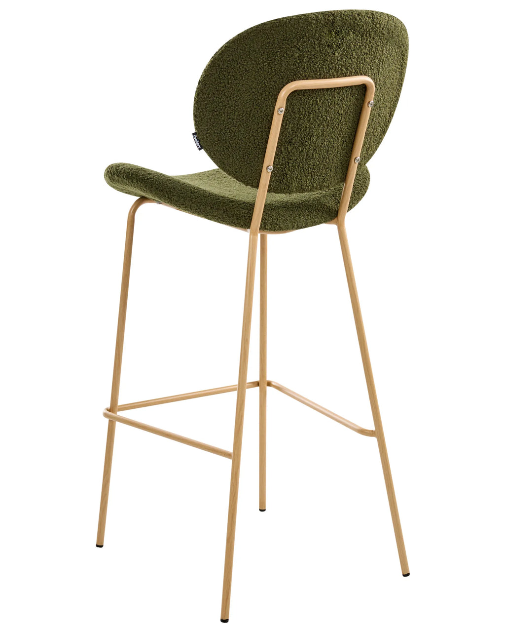 Set of 2 Bar Chairs LUANA Boucle Dark Green