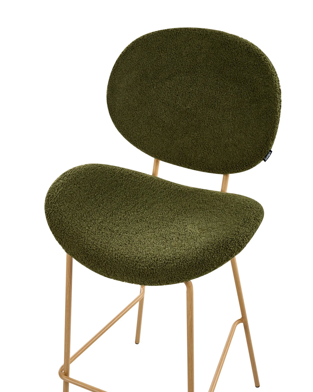 Set of 2 Bar Chairs LUANA Boucle Dark Green