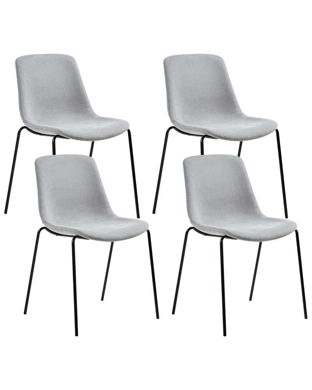 Set of 4 Dining Chairs TILLER Fabric Grey