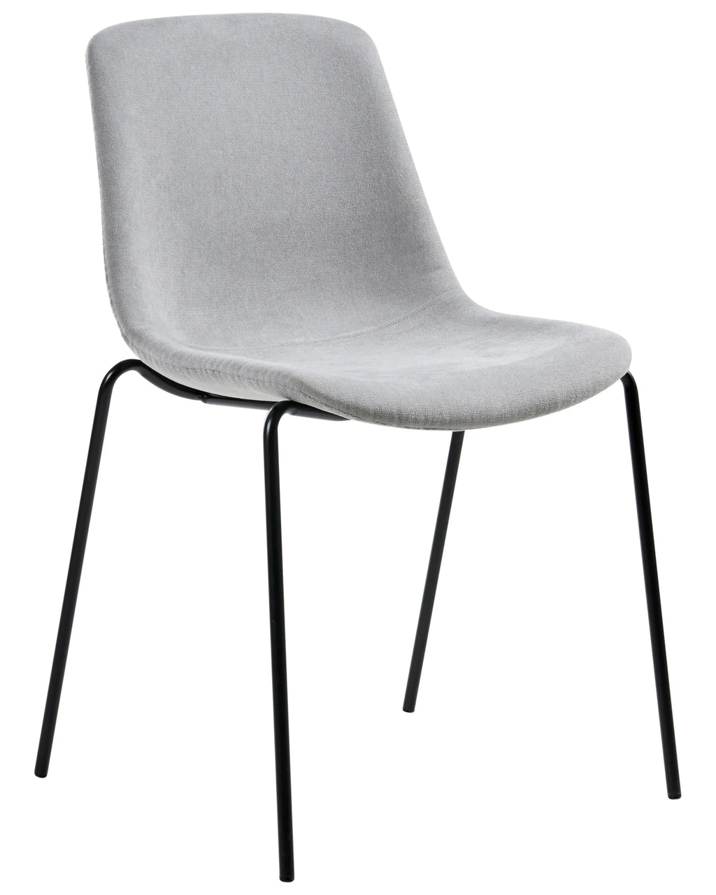 Set of 4 Dining Chairs TILLER Fabric Grey