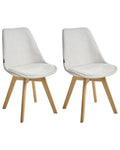 Set of 2 Dining Chairs DAKOTA II Fabric Off-White