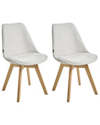Set of 2 Dining Chairs DAKOTA II Fabric Off-White
