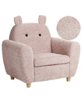 Kids Armchair Hippo MARIBO Boucle Pastel Pink