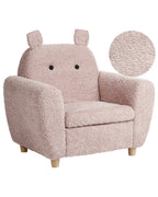 Kids Armchair Hippo MARIBO Boucle Pastel Pink