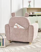 Kids Armchair Hippo MARIBO Boucle Pastel Pink