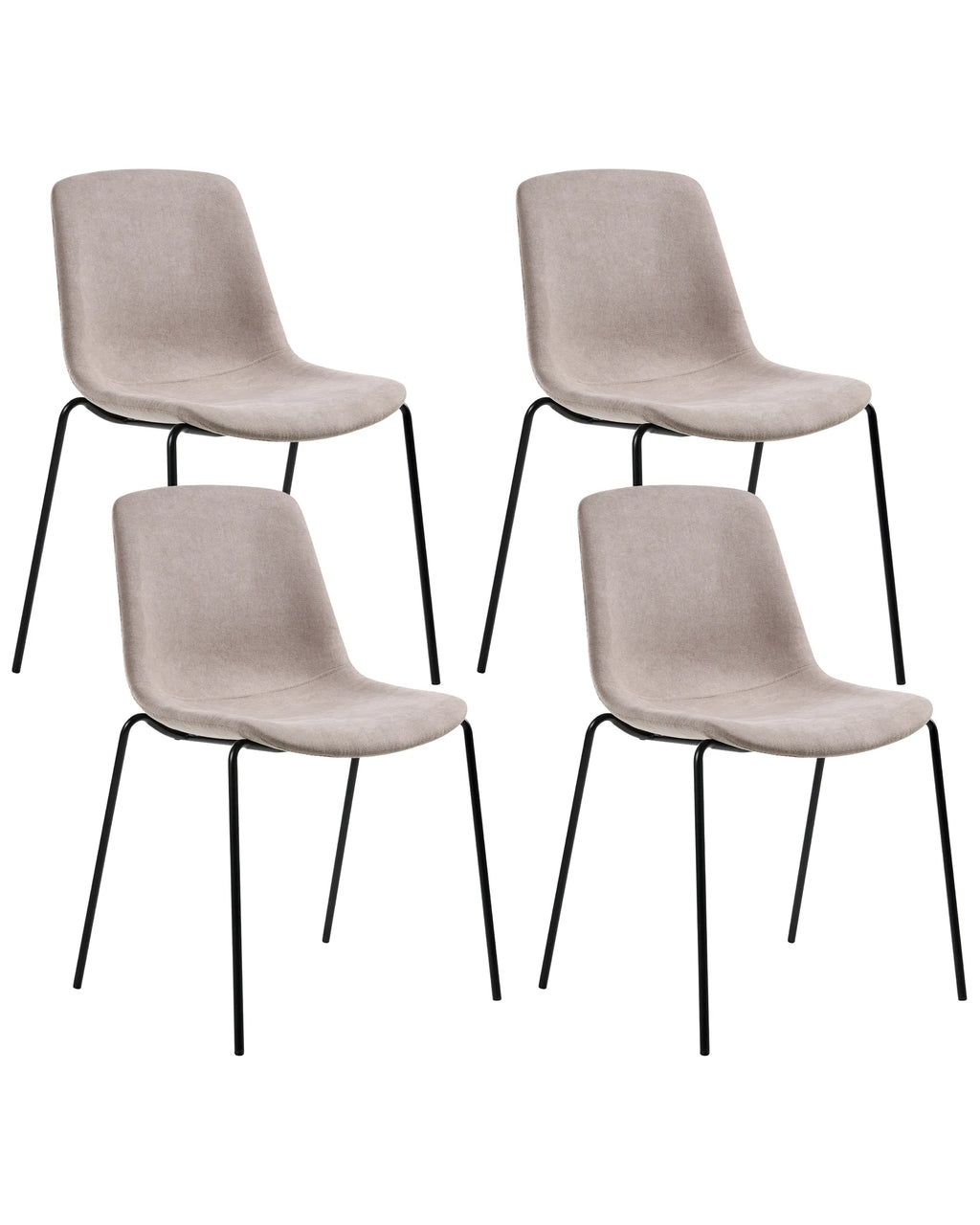 Set of 4 Dining Chairs TILLER Fabric Beige