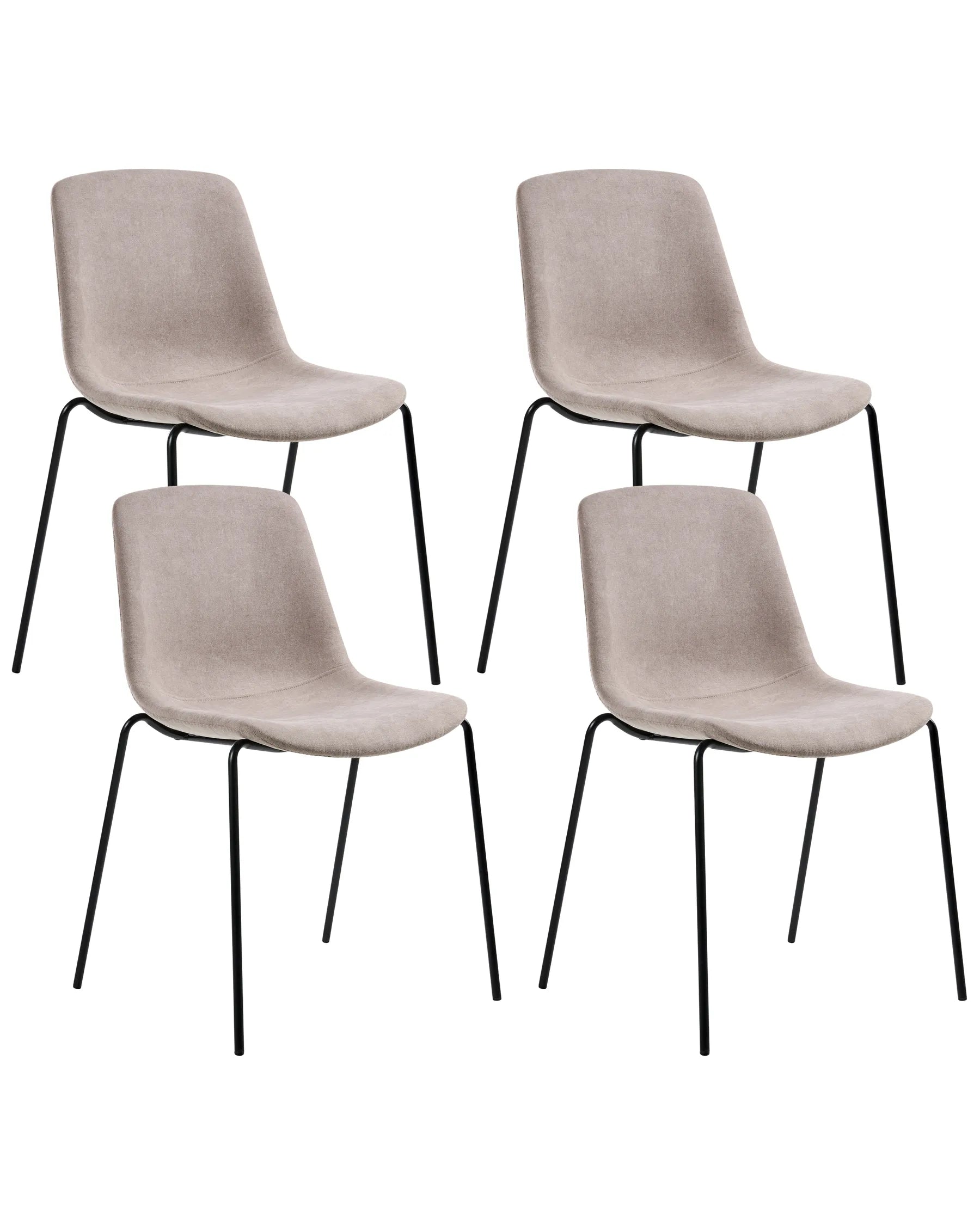 Set of 4 Dining Chairs TILLER Fabric Beige