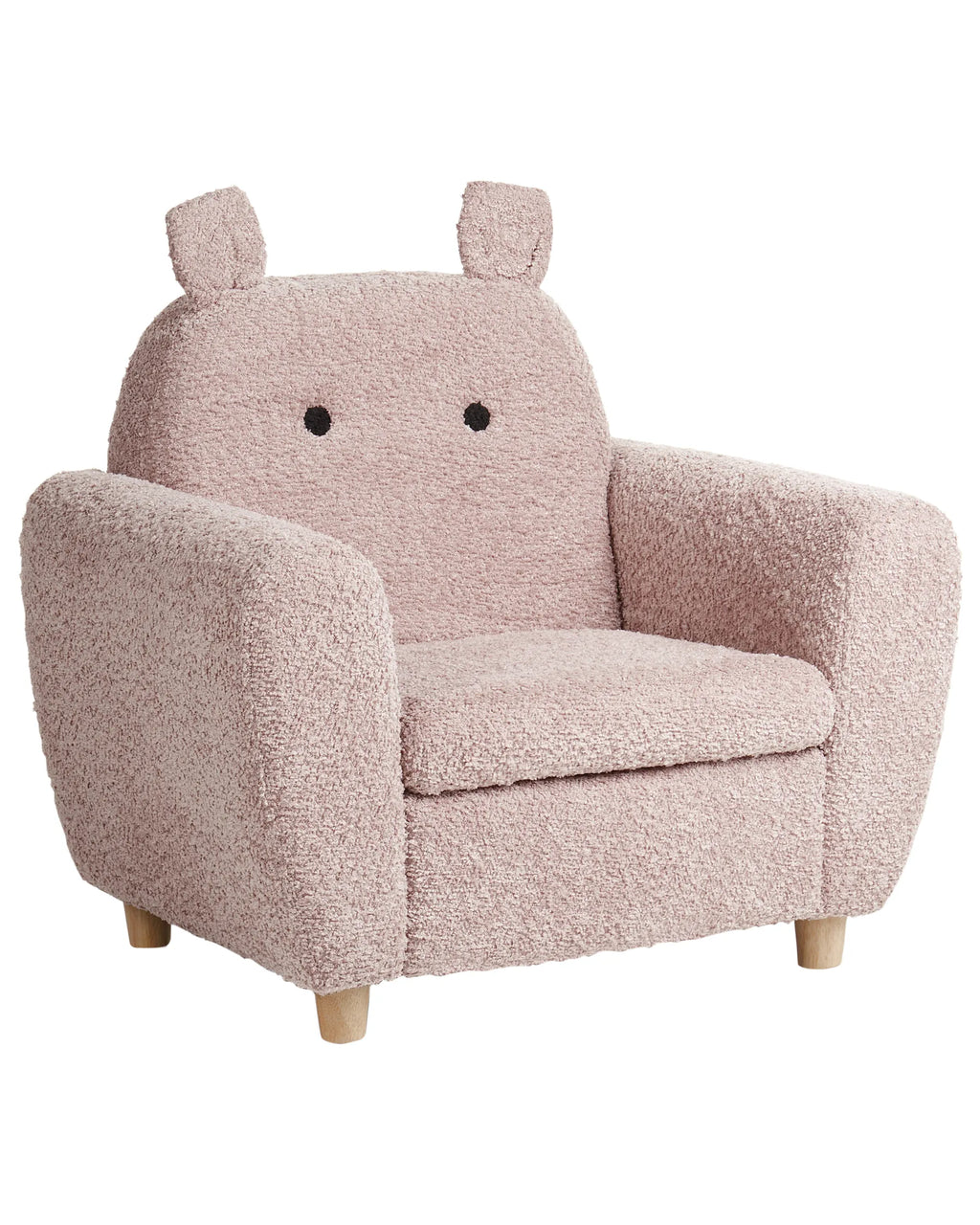 Kids Armchair Hippo MARIBO Boucle Pastel Pink