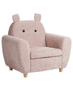 Kids Armchair Hippo MARIBO Boucle Pastel Pink