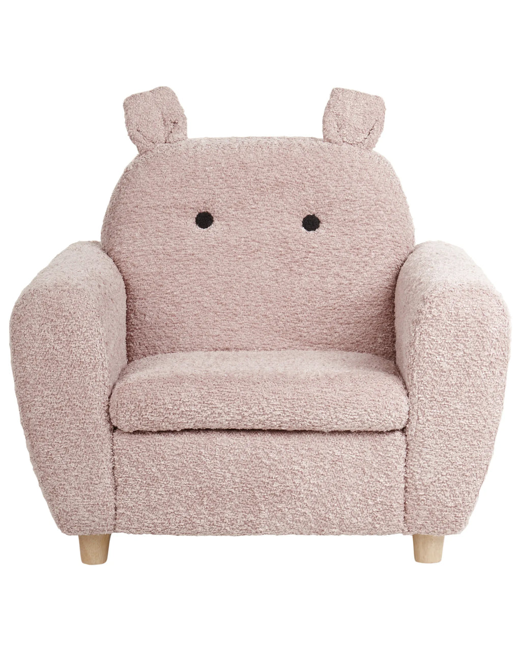 Kids Armchair Hippo MARIBO Boucle Pastel Pink