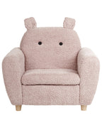 Kids Armchair Hippo MARIBO Boucle Pastel Pink