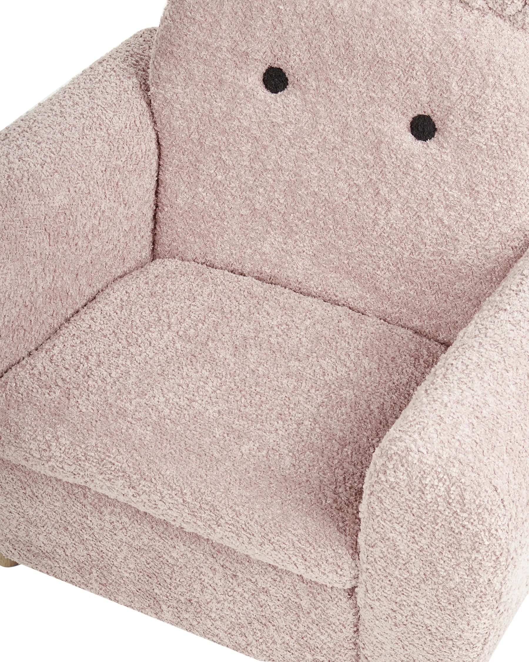 Kids Armchair Hippo MARIBO Boucle Pastel Pink