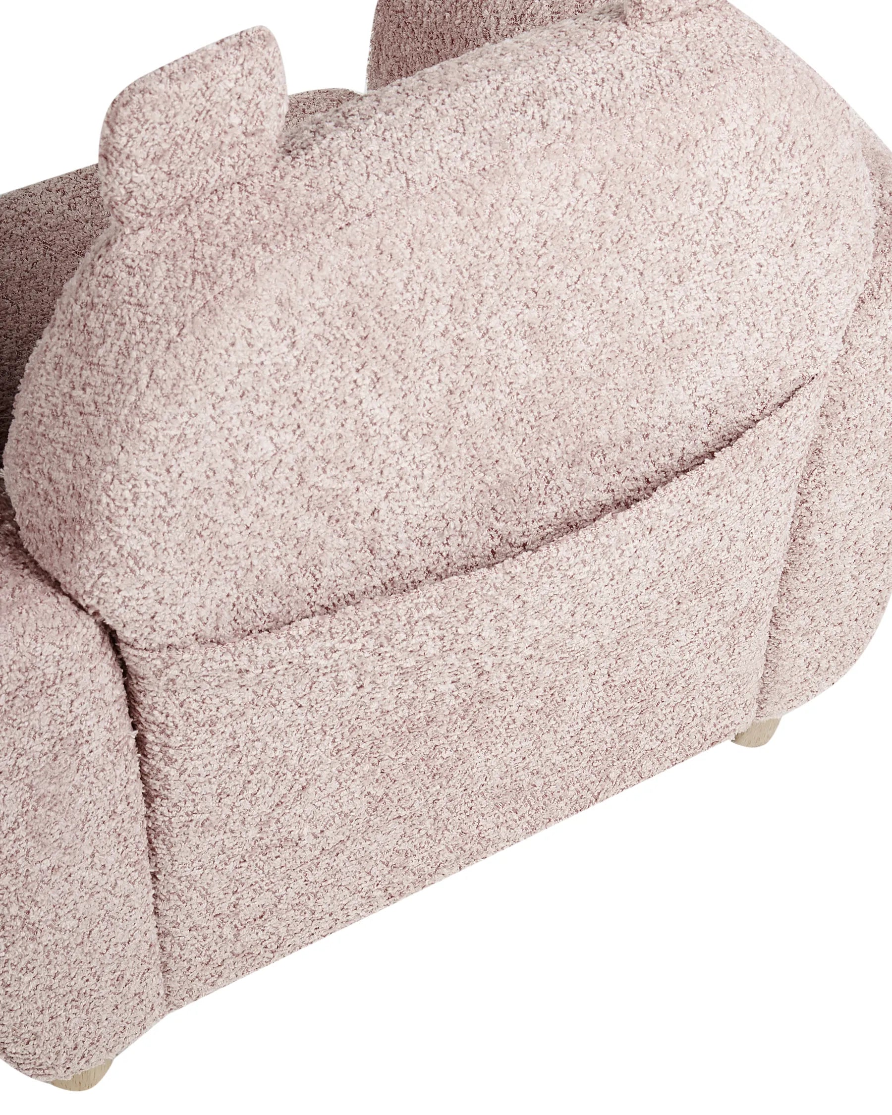 Kids Armchair Hippo MARIBO Boucle Pastel Pink