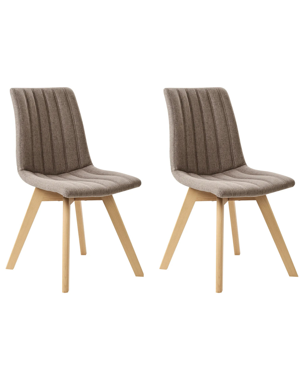 Set of 2 Dining Chairs CALGARY Fabric Brown
