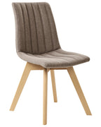 Set of 2 Dining Chairs CALGARY Fabric Brown