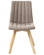 Set of 2 Dining Chairs CALGARY Fabric Brown