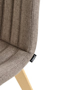 Set of 2 Dining Chairs CALGARY Fabric Brown