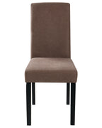 Set of 2 Dining Chairs BROADWAY Fabric Brown