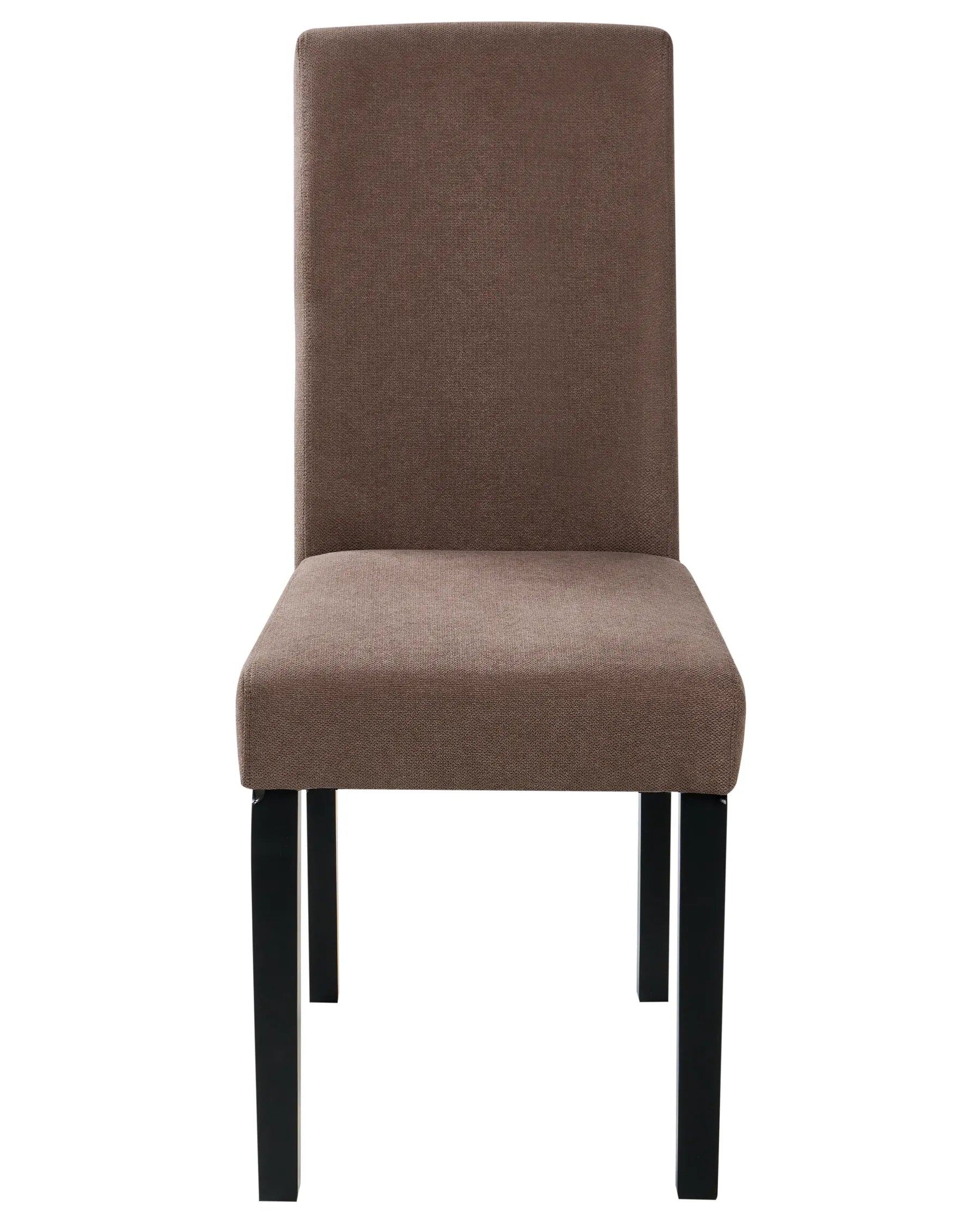 Set of 2 Dining Chairs BROADWAY Fabric Brown