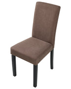 Set of 2 Dining Chairs BROADWAY Fabric Brown