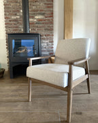 Armchair ESRUM Fabric Dark Brown/ Grey