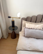 Side Table WALLIS Tempered Glass Brown/ Black