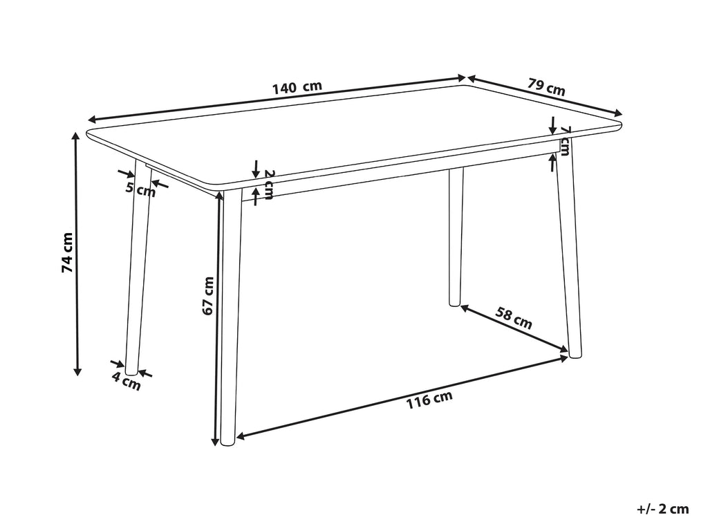 Dining Table ELVYN Light Oak 140 cm 80 cm