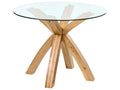 Dining Table YAPP Light Brown 100 cm 100 cm Tempered Glass