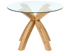 Dining Table YAPP Light Brown 100 cm 100 cm Tempered Glass