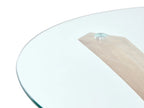 Dining Table YAPP Light Brown 100 cm 100 cm Tempered Glass