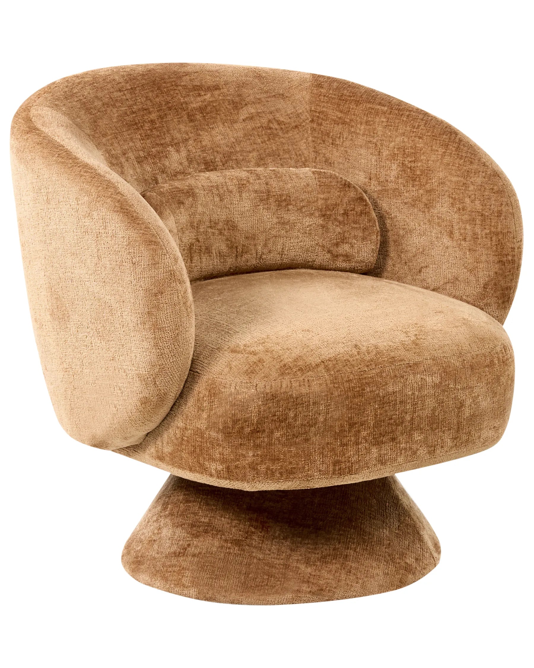Swivel Armchair LIEKSA Chenille Golden Brown