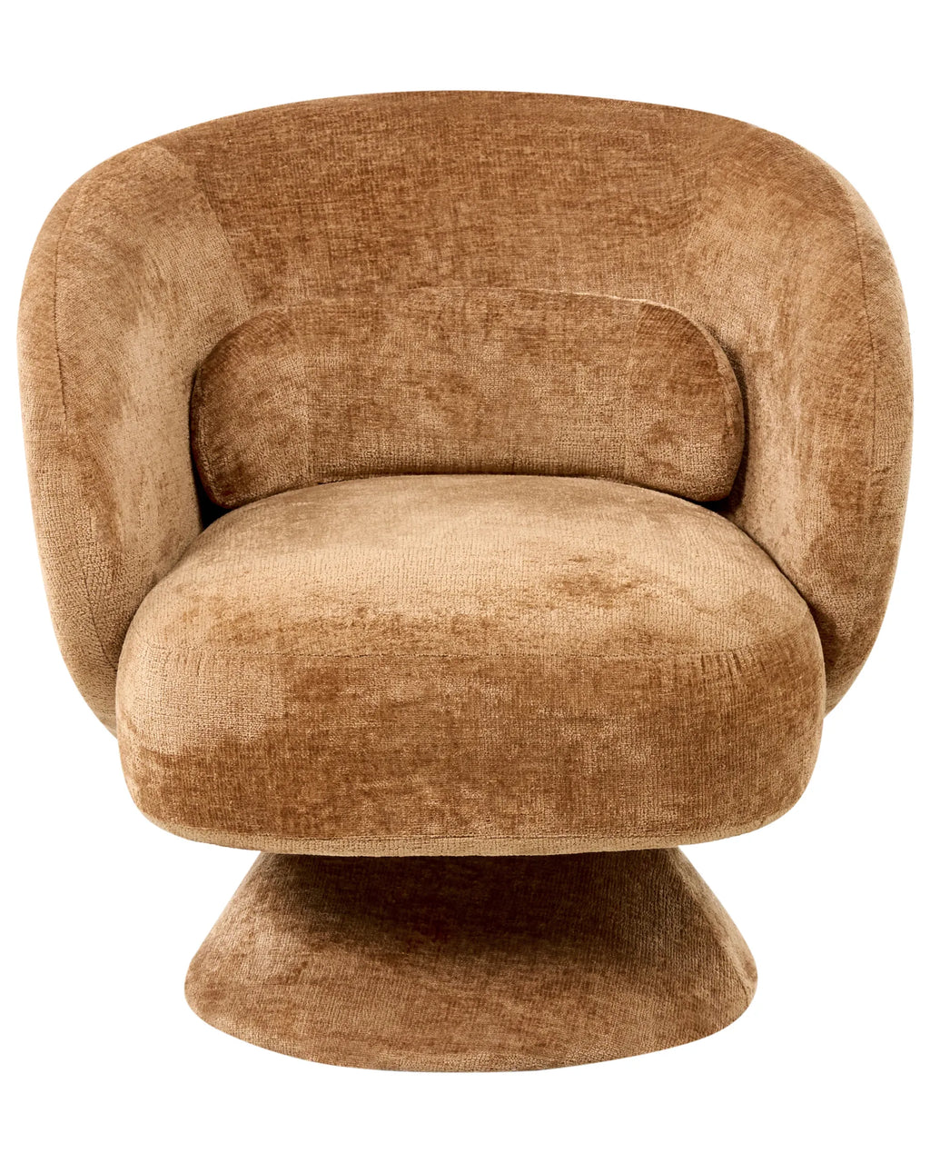 Swivel Armchair LIEKSA Chenille Golden Brown