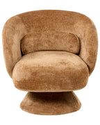 Swivel Armchair LIEKSA Chenille Golden Brown